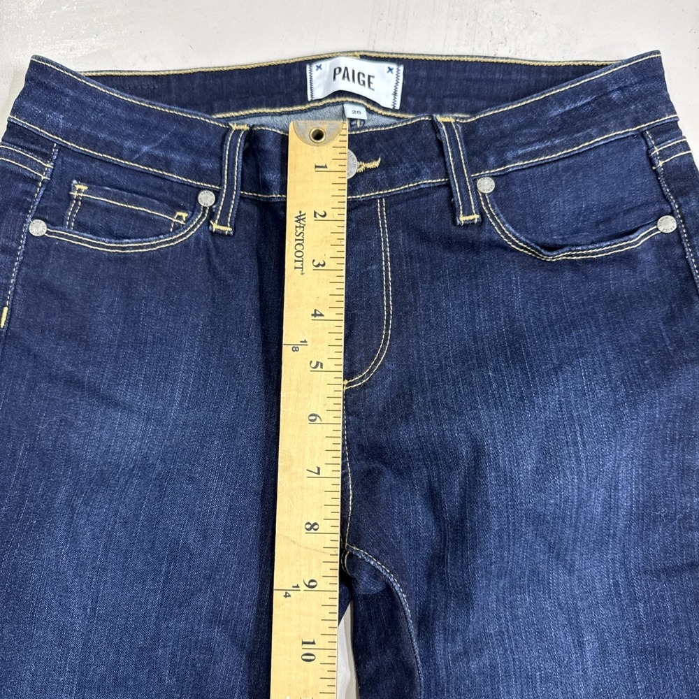 Paige Jeans Womens 28x30 Blue Dark Wash Denim Skyline Skinny Stretch Made in USA - Picture 4 of 8